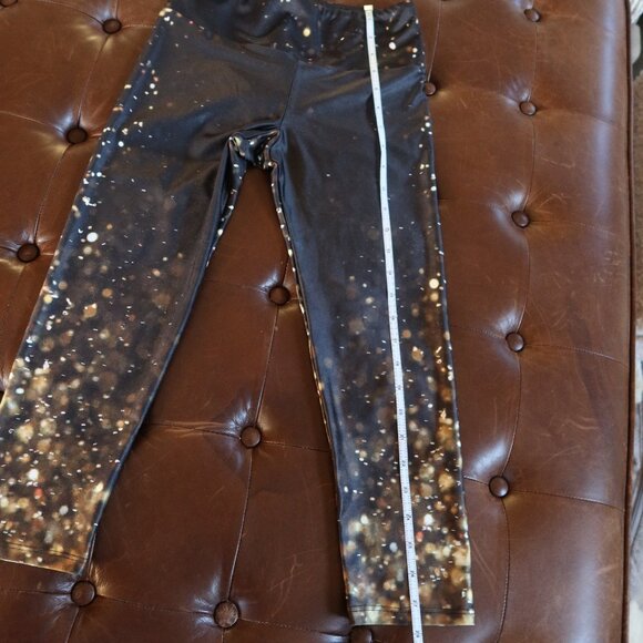 $95 Goldsheep Falling Lights leggings size S cropped length handmade in Laguna - Picture 12 of 13